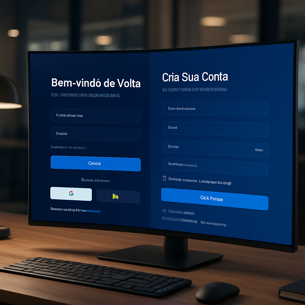 Exemplo de Página de Login e Cadastro