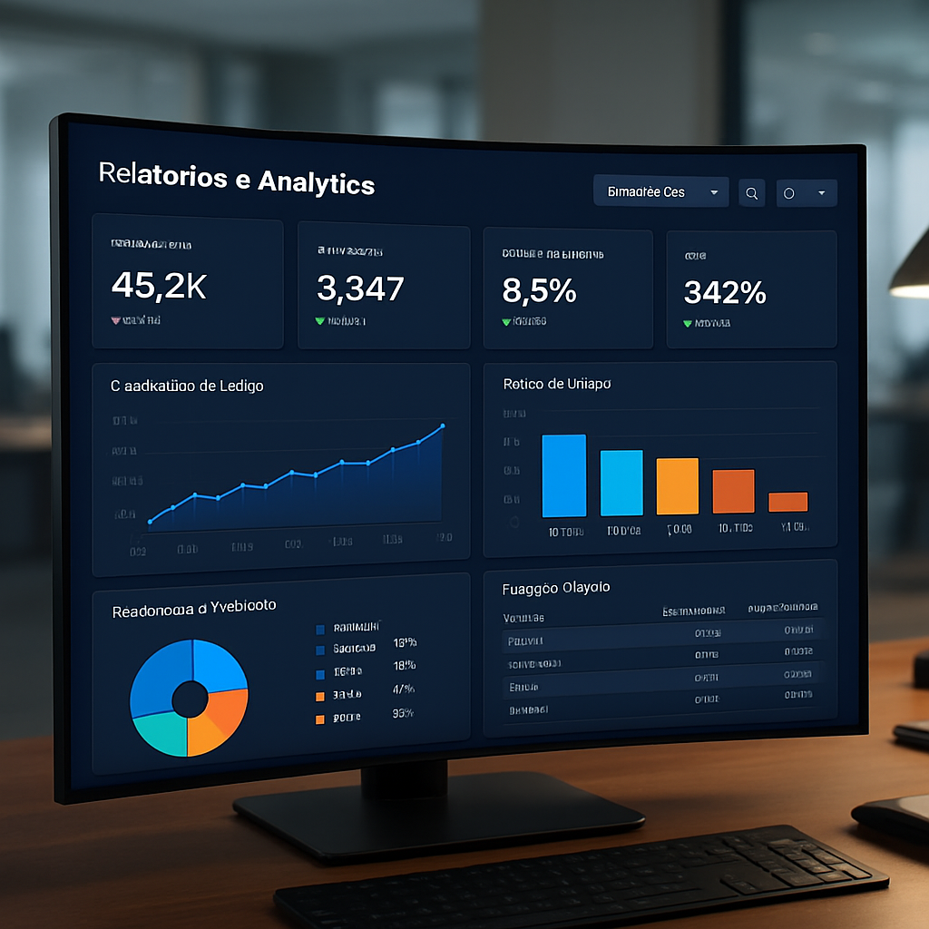 Exemplo de Dashboard de Analytics e Relatórios